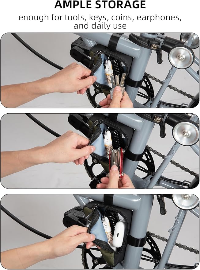 ROCKBROS Bike Frame Pouch Triangle Bag - Waterproof Small Bicycle Bag for Boys, Girls, Men, Women - Road & Folding Bike Accessory