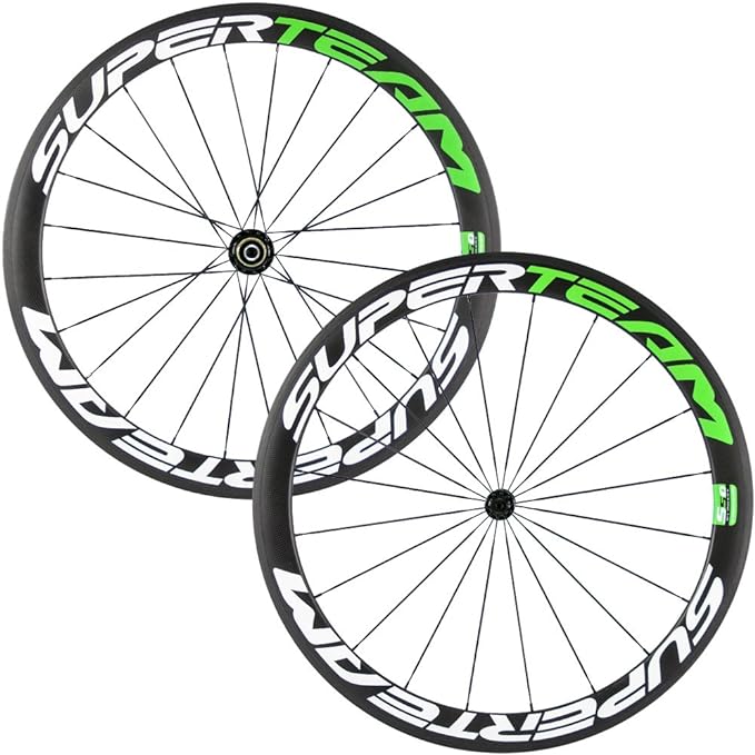 Superteam Carbon Fiber Road Bike Wheels 700C Clincher Wheelset 50mm Matte 23 Width