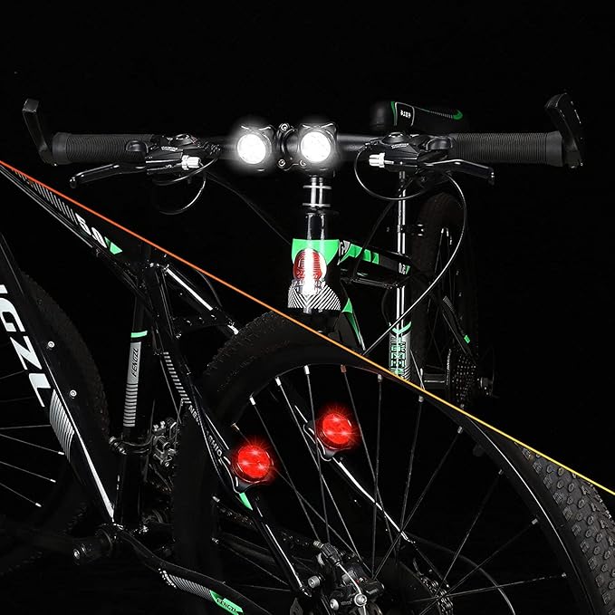 Rechargeable LED Bike Light Sets, Super Bright Front Headlights and Rear LED Bicycle Lights, 650mah Lithium Batteries