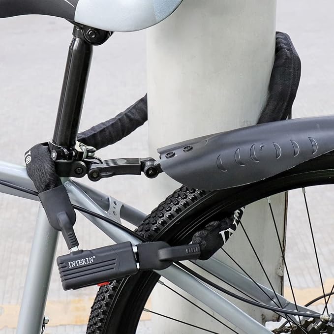 Bike Chain Lock 3FT/4FT/5FT Heavy Duty Bike Lock Anti-Theft Bicycle Chain Lock 8mm/10mm Thicker Bicycle Lock Chain Bike Lock with 3 Keys for Bike, Motorcycle