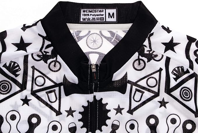Men Cycling Jersey Skull Bike Short Sleeve Tops Quick-Dry Reflective 3-Pockets S-3XL