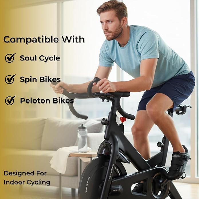 Tommaso Strada Mens SPD & Peloton Shoes—2 in 1 Cycling Shoes—Install Your Own Delta or SPD Cleats for Spin Bikes, Indoor Cycles or Most Mens Bicycles—Explore Bike Accessories