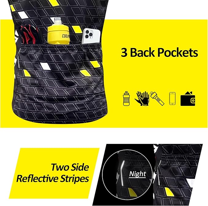 Men Bike Jersey Short Sleeve Road Cycling Shirts Biking Tops Moisture Wicking