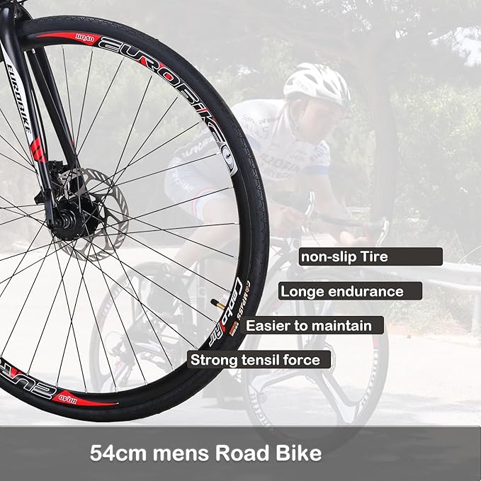 Road Bike, 54cm Frame, 700C Wheels, 21 Speed, Disc Brake, Men's/Women's Bicycle