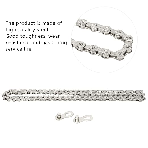 Folding Bike Chain, Durable Steel Chain, Mountain Road Bike Chain, 10 Speed, Quick-Install Design, for Commuters, Casual Riders, and Fitness Enthusiasts