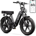 TST Electric Bike for Adults, 1500W Peak Motor Ebike with 48V 15Ah Built-in Battery, 60 Miles Range 28 MPH Electric Bike, 20" Fat Tire E Bike with 7 Speed