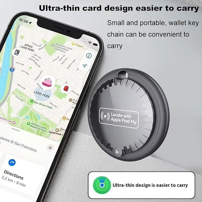GPS Tracker for Vehicles No Monthly Fee, Tracker Device for Vehicles, Mini GPS Tracker for Kids, Tracking Devices for Cars Hidden Works with Apple Find My (iOS Only) Pet Tag Tracker for Dogs Bike Keys