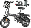 Foldable Electric Bike for Adults and Teens, 700W Peak Motor Ebike with 30-60 Miles PAS Range, 14" Folding Mini E Bike for Commute, Electric Bicycle with 48V Removable Battery