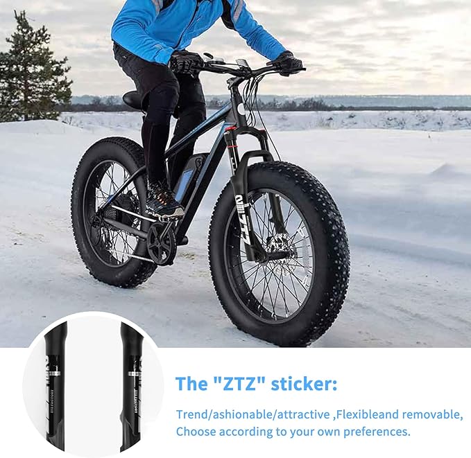 ZTZ 20 * 4.0 inch Fat Tire Air Suspension Fork - 130mm Travel, 135mm Spacing Hub, 9mm QR, Crown Lockout,Ultralight Fat Tire Bike Front Fork, Fit for Snow Beach XC Mountain Bikes