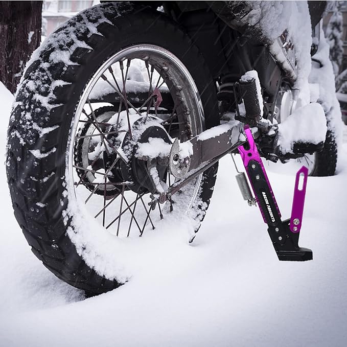 Universal Motorcycle Kickstand Accessories Motor Scooter Modified CNC Aluminum Alloy Adjustable Tripod Holder Kickstand Foot Side Support Stand Motor Scooter Motorbike Motocross Dit Pit Bike