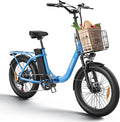 Electric Bike, 1000W Peak Folding Electric Bike, 486Wh 70 Miles Range Ebike, 20" Step-Thru Bicycle with Front Basket, Waterproof Removable Battery, 7 Speed, 25 MPH Max