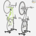 Vertical Bike Stand, Upright Bike Parking Rack Floor, Adjustable Bicycle Storage for Wheels Sizes up to 29", Freestanding Bicycle Organizer with Swivel Casters, Indoor Bike Holder for Garage 2-Pack
