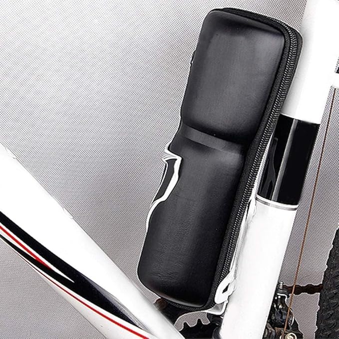 Bicycle Bike Storage Bag, Mountain and Road Bikes Repair Tool Case for Bicycle Water Bottle Cage, Under Top Tube Waterproof Cycling Storage Pouch Hard Shell Zip Frame Bag