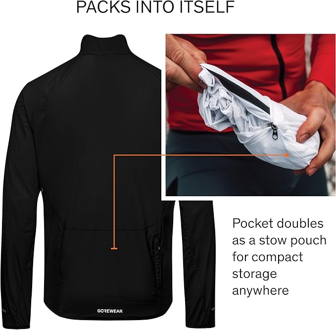 GOREWEAR Spinshift Men’s Cycling Windbreaker Jacket | Lightweight, Packable, Water-Repellent Bike Jacket for Men