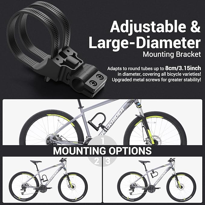 Sportneer Bike U Lock: 18mm Shackle Heavy Duty Bike Lock with 6ft Security Steel Cable - Bicycle U-Locks with Keys and Sturdy Mounting Bracket for Road Mountain Bike Bicycle, Size 7.87''x6.3''