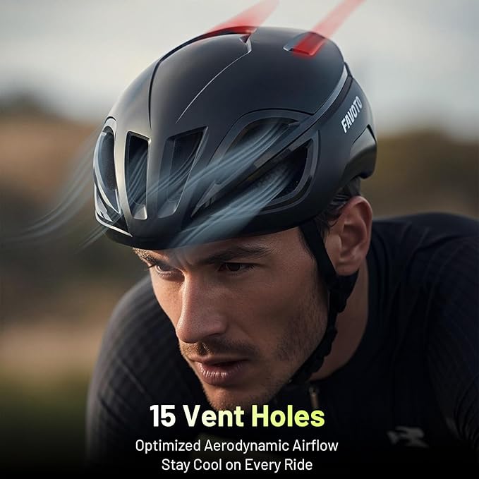Favoto Adult Bike Helmet for Men & Women, Lightweight Cycling Helmet with Adjustable Fit, Sleek Streamlined Design, Road Commuter & Mountain Riding