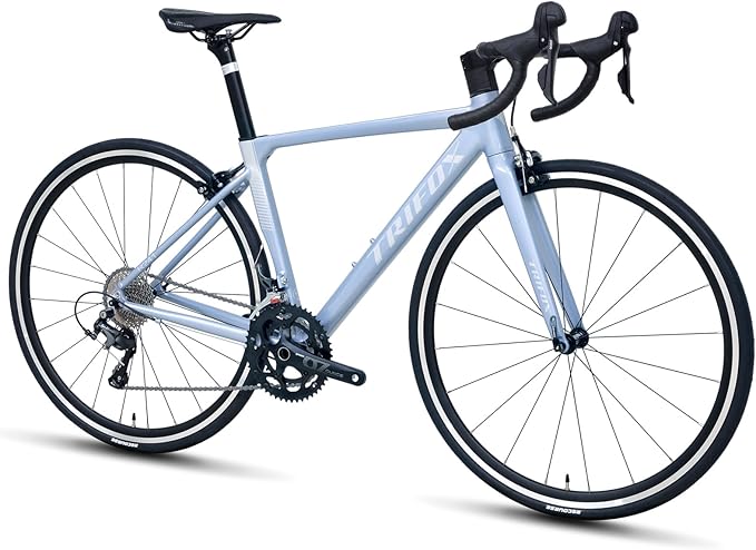 TRIFOX Super Light Aluminum Road Bike, Aircraft-Grade Aluminum Frame,20-Speed Lightweight Racing Bicycle with Shimano Tiagra 4700 Derailleur System, 700C Wheels