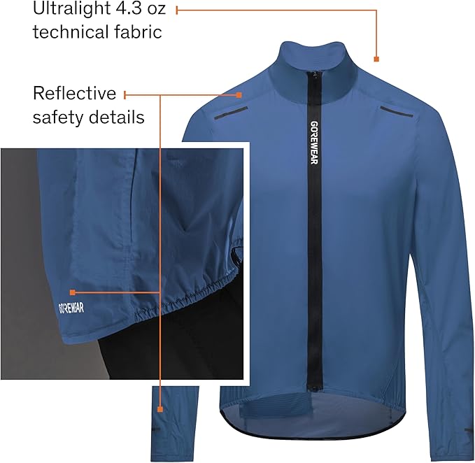 GOREWEAR Spinshift Men’s Cycling Windbreaker Jacket | Lightweight, Packable, Water-Repellent Bike Jacket for Men