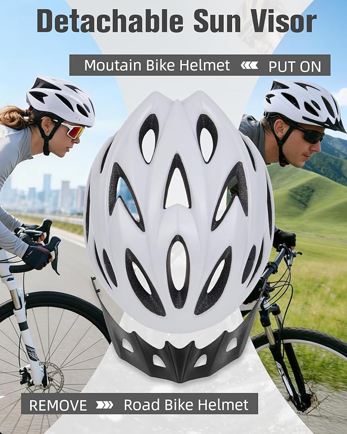 Zacro Adult Bike Helmet Lightweight for Men Women Comfort with Pads&Visor, Certified Bicycle Helmet for Adults Youth Mountain Road Biker