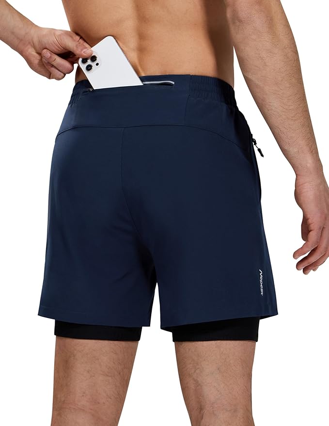 Nepest Men’s 4D Padded Mountain Bike Shorts MTB Cycling Biking Bicycle Riding Shorts with Zipper Pockets