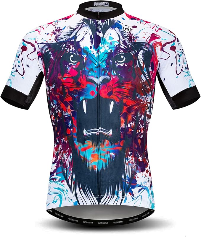 Men's Cycling Jerseys Tops Biking Shirts Short Sleeve Full Zipper Bike Clothing