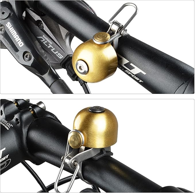 Electric Bicycle Handlebar Bell for Adults, Vintage Style Brass Bicycle Bell with Loud Sound for Road Bike, Mountain Bike and Scooter