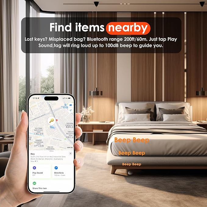 Mini GPS Tracker for Vehicles No Monthly Fee,GPS Car Tracker,Hidden Car Tracker with Case,Real Time Car GPS Tracker Work with Apple Find My(iOS Only) (Waterproof White,2PCS)
