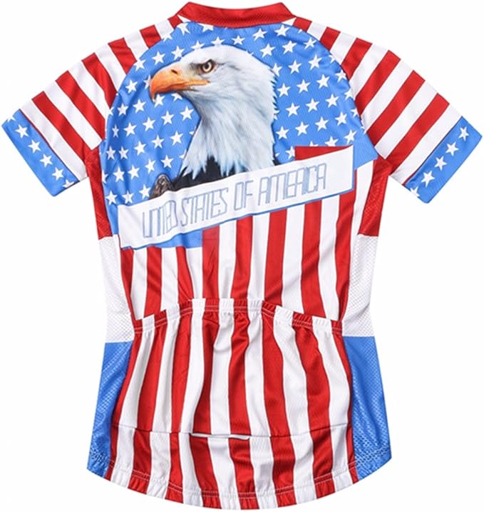 Weimostar Men's USA Cycling Jersey Short Sleeve Biking Shirts Breathable with Pockets