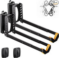 2 Pack Bike Wall Mount, Swivel Vertical No-Lift Bicycle Rack for Garage & Apartment Storage, 4 Sizes Adjustable Bike Wall Hanger Holds 77lbs, eBike MTB Road Bike Space-Saving Organizer