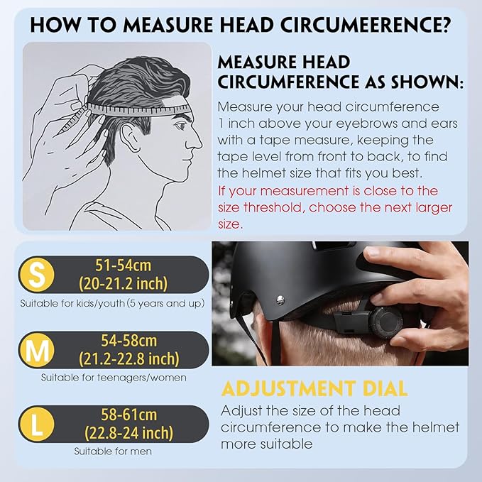 Skateboard Helmet for Adults - Adjustable Certified Safety Adults Helmet for Skateboarding Bike Bicycle Scooter Cycling Skate Skating Multisport Helmets for Women Men Boys Girls Kids Youth