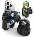 Motorcycle Phone Mount with Vibration Dampener - [No Block Camera] [1s Lock] Bike Phone Holder for 4.7"- 7" Cellphones - 2025 Powersports Electrical Device Mounts, Handlebar Holder for Scooter ATV