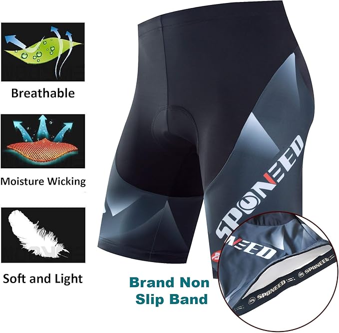 sponeed Men's Cycling Padded Shorts Men Bike Short Pants Cycle Spandex Tights Biking Wear