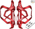Corki Cycles Heavy Duty Bike Water Bottle Holder, Lightweight Aluminum Cage Shockproof Design for Road Mountain Gravel Bikes, Holds 18-30 oz, 2-Pack Red