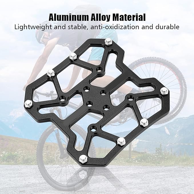 plplaaoo 1 Pair Bike Pedal Adapter,Universal Clipless Pedal Platform Adapter,Bike Bicycle Clipless Platform Adapter Pedal,Aluminum Alloy Bike Pedal Adapter Platform Adapters for SPD(Black)