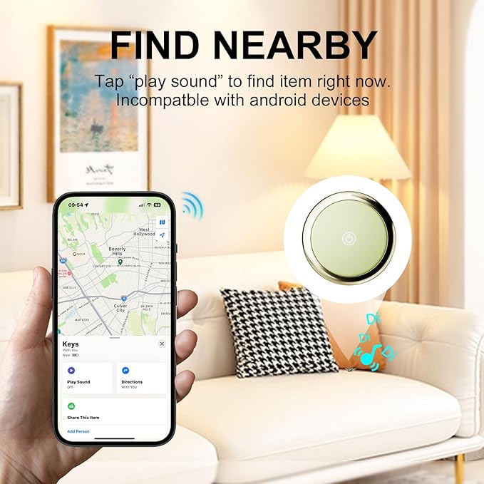 Tracker Tag Finders Work for Apple Find My (iOS Only) GPS Tracker Air Tags for Luggage Keys Backpack (Green, 1Pack)