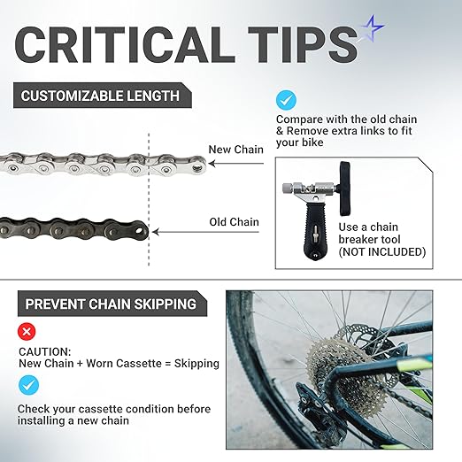 BlueStars 9 Speed Bike Chain 1/2 x 11/128 Inch (116 Links) with Quick Link - Anti-Rust Bicycle Chain - for MTB/Road/Gravel/Cyclocross Bikes - Compatible with Shimano SRAM Campagnolo