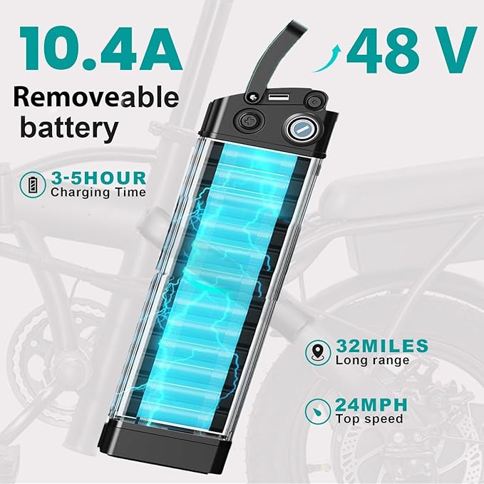 Electric Bike for Adults Teens, Commuter City Folding Electric Bicycle with 560W Motor and 48V Battery, 24MPH 3-Level Pedals Assist, Dual Disc Brakes,14" Compact Foldable Ebike with UL 2849 Certified