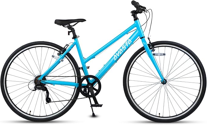 AVASTA Populus 700C Road Bike for Women with Kickstand, 15 17 Inch Lightweight Step Through Aluminum Alloy Frame, 7-Speed Drivetrain, Multiple Colors