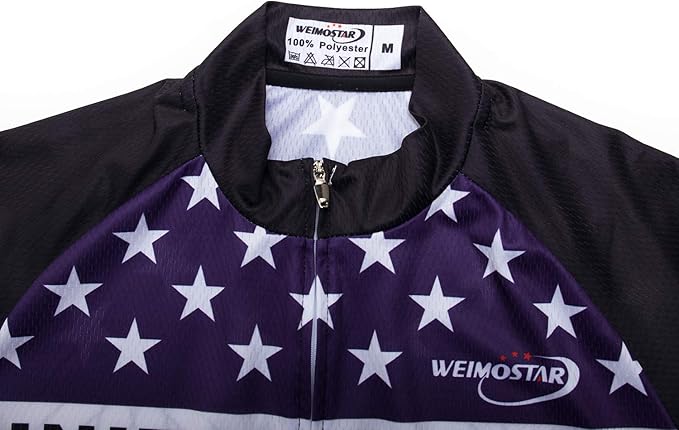 Weimostar Men's Cycling Jersey Short Sleeve Bike Clothing Multicolored Diamond