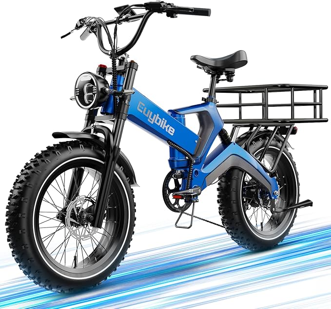 2000W/3000W Peak Motor Electric Bike for Adults, 48V/52V 25AH/30AH Battery Full Suspension Foldable Ebike, 20"x4.0" Fat Tires 35MPH Dirt Bike, 100/120 Miles Hydraulic Brake Magnesium Alloy Motorcycle