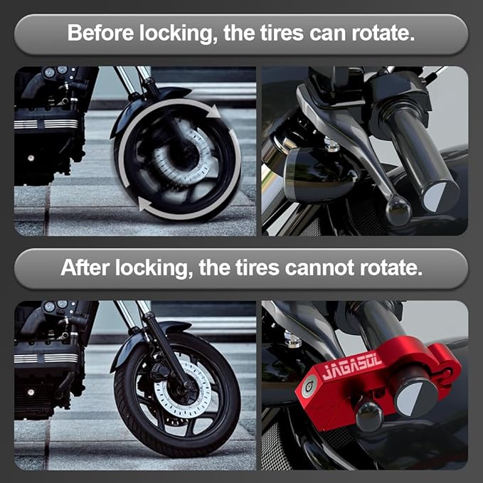 Motorcycle Lock Combo: Helmet & Brake Anti-Theft Handlebar Lock for Moped, Motorbike, Scooters, ATV, Dirt Bike, Street Bike