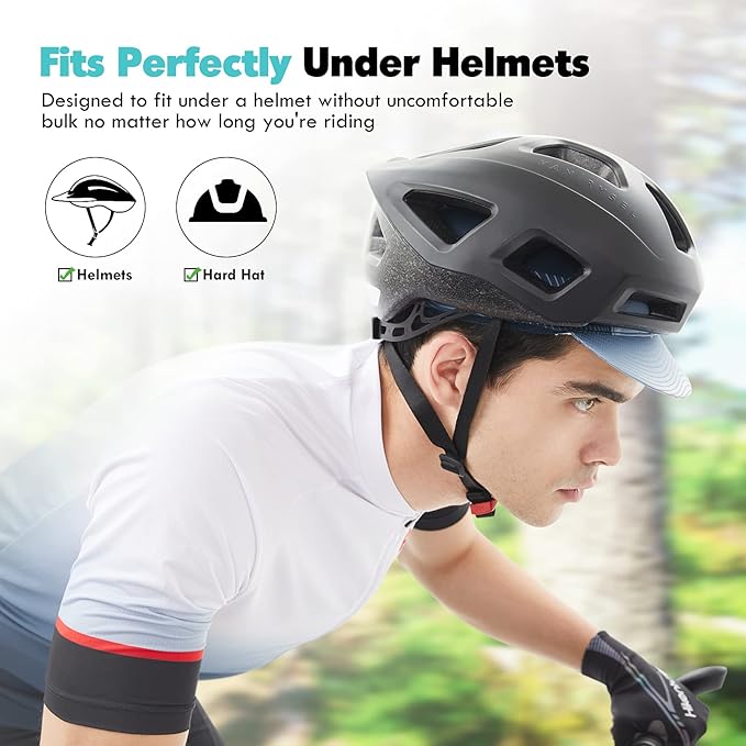 Hikenture Cycling Cap,Cooling Skull Cap Bike Hat with Sun Visor, Summer Breathable Helmet Liner Biking Cap for Men Women
