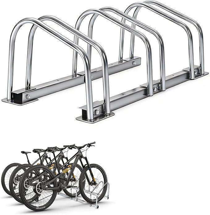 Freestanding Bike Floor Stand, Heavy Duty Bicycle Parking Rack for Garage Home Indoor Outdoor, Bike Storage Organizer Fits 22-28 Inch Wheels & 2.2 Inch Tire Width