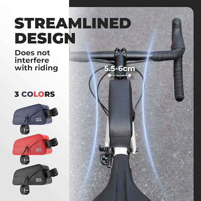 ROCKBROS Bike Frame Bag with Magnetic Flap Top Tube Bike Bag Waterproof Bike Packing Cycling Tools Storage Bag for MTB Road Bike