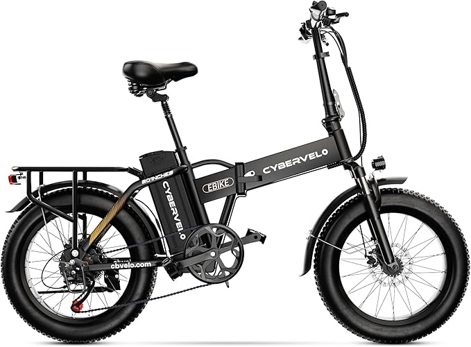 Aelith Folding Electric Bike for Adults – 1000W Motor, 20"x3" Fat Tire, 48V Removable Battery, All-Terrain E-Bike with 7-Speed, Front Suspension – Powerful Foldable Ebike for Commuter-M Black
