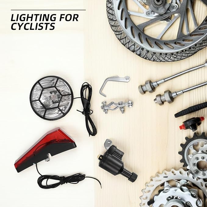 DECHOUS Bicycle Light Kit Front and Rear Bikes Light Rechargeable LED with Turn Signals Dynamic Projection for Night Cycling Safety