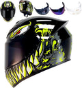 Full Face Motorcycle Helmet Racing Motocross Helmets with Pinlock Compatible Clear&Tinted Visors DOT Model Approved Street Bike Helmet