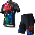 Hotlion Men's Cycling Jersey Sets Gel Pad Summer Bike Clothing Suit Breathable Bike Clothes with 3 Rear Pockets