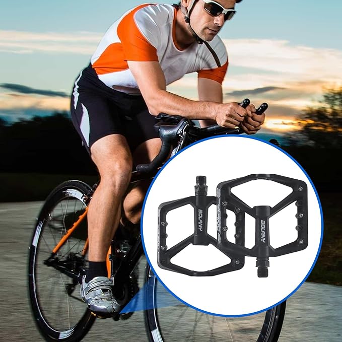 Mountain Bike/MTB Pedals Bicycle Flat Pedals Aluminum 9/16" Sealed Bearing Lightweight Platform for Road Mountain BMX MTB Bike