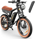 isinwheel Electric Bike Adults 750/1500W Ebike 20/28MPH, 55-75 Miles Electric Motorcycle with 10.4/13AH Battery, 20" Fat Tire Electric Dirt Bike 7-Speed E-Bike Full Suspension, R/L Turn Headlight